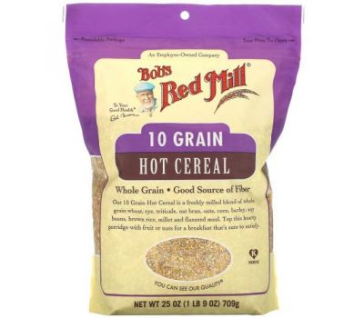 Bob's Red Mill, 10 злаков Hot Cereal, цельнозерновые, 25 унций (709 г)