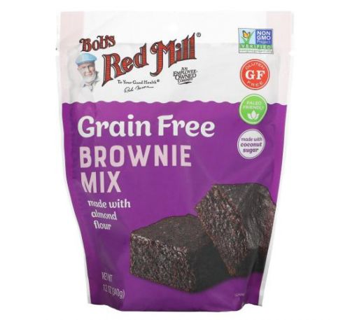 Bob's Red Mill, Brownie Mix, Made with Almond Flour, Grain Free, 12 oz (340 g)