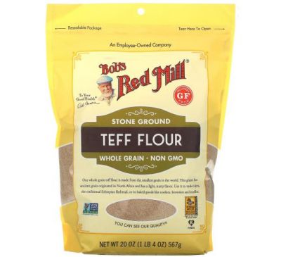 Bob's Red Mill, Stone Ground Teff Flour, Whole Grain, 20 oz ( 567 g)