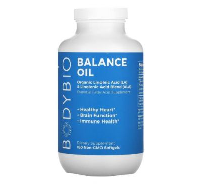 BodyBio, Balance Oil, 180 Non-GMO Softgels
