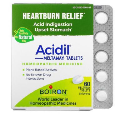 Boiron, Acidil, нарушение пищеварения, без добавок, 60 таблеток Meltaway