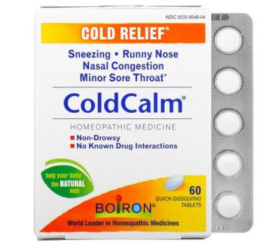 Boiron, ColdCalm, средство от простуды, 60 быстрорастворимых таблеток