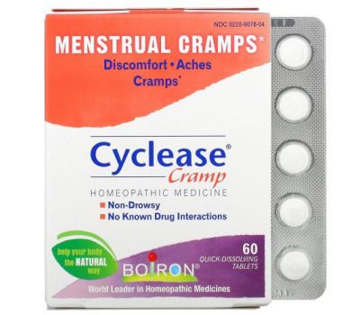 Boiron, Cyclease Cramp, Menstrual Cramps, 60 Quick-Dissolving Tablets