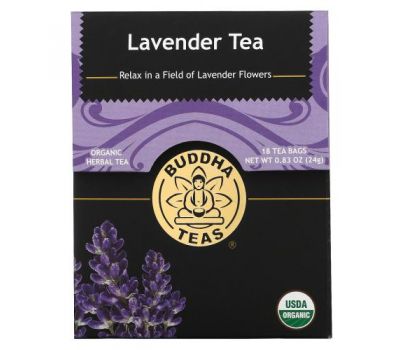 Buddha Teas, Organic Herbal Tea, Lavender, 18 Tea Bags, 0.83 oz (24 g)