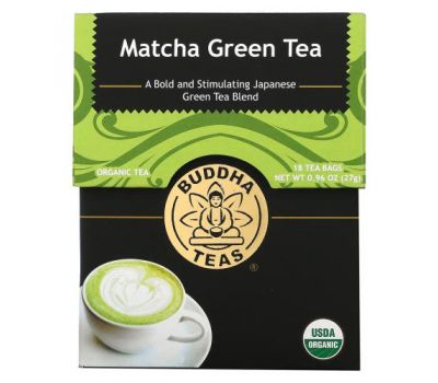 Buddha Teas, Organic Herbal Tea, зеленый матча, 18 чайных пакетиков, 27 г (0,95 унции)