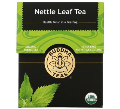 Buddha Teas, Organic Herbal Tea, Nettle Leaf, 18 Tea Bags, 0.83 oz (24 g)