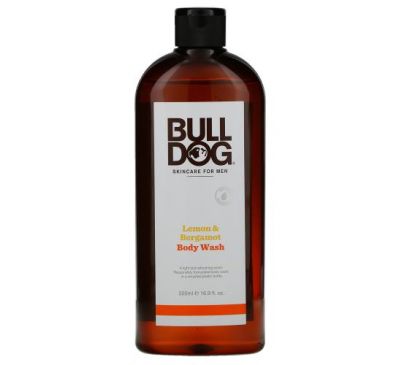 Bulldog Skincare For Men, Body Wash, Lemon & Bergamot, 16.9 fl oz (500 ml)