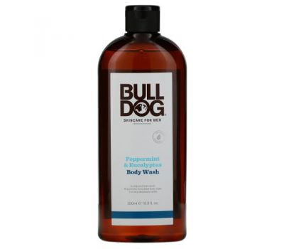 Bulldog Skincare For Men, Body Wash, Peppermint & Eucalyptus, 16.9 fl oz (500 ml)