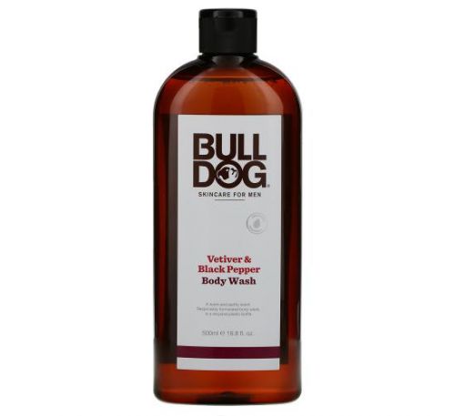 Bulldog Skincare For Men, Body Wash, Vetiver & Black Pepper, 16.9 fl oz (500 ml)