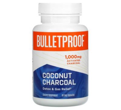BulletProof, Coconut Charcoal, Detox & Gas Relief, 1,000 mg, 90 Veg Capsules