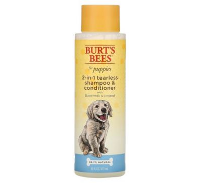Burt's Bees, 2-в-1 шампунь и кондиционер для щенков с пахтой и льняными семенами, 473 мл (16 жидк. Унций)