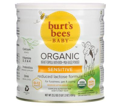 Burt's Bees, Baby, органическая смесь для детей с железом, для людей с чувствительной кожей, 0–12 месяцев, 658 г (23,2 унции)
