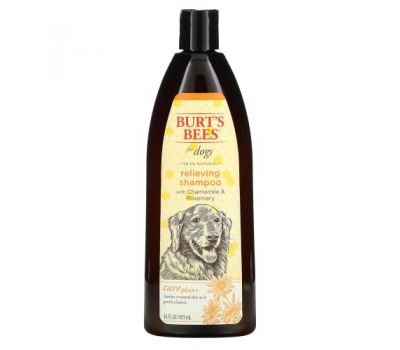 Burt's Bees, Care Plus +, успокаивающий шампунь для собак с ромашкой и розмарином, 473 мл (16 жидк. Унций)