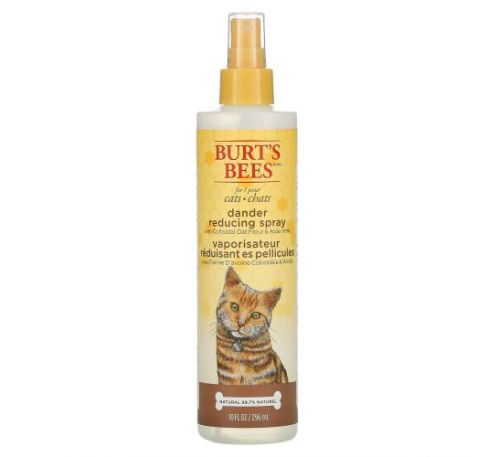 Burt's Bees, Dander Reducing Spray for Cats with Colloidal Oat Flour & Aloe Vera, 10 fl oz (296 ml)