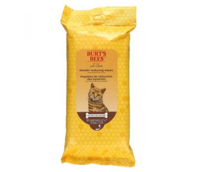 Burt's Bees, Салфетки для кошек с коллоидной овсяной мукой, уменьшающие перхоть, 50 шт.