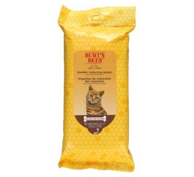 Burt's Bees, Dander Reducing Wipes for Cats with Colloidal Oat Flour, 50 Count