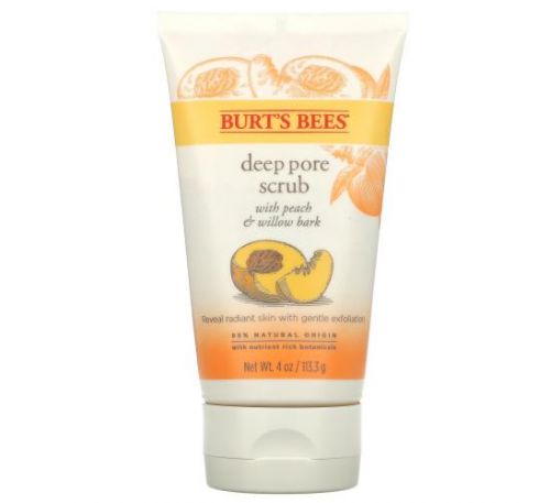 Burt's Bees, Deep Pore Scrub with Peach & Willow Bark, 4 oz (113.3 g)