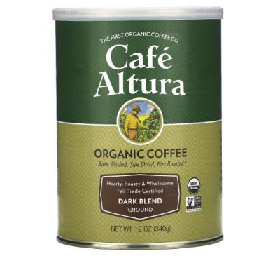 Cafe Altura, Organic Coffee, Dark Blend, Ground, 12 oz (340 g)