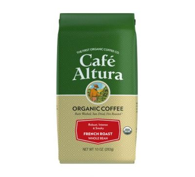 Cafe Altura, Organic Coffee, French Roast, Whole Bean, 10 oz (283 g)