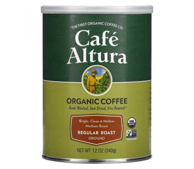 Cafe Altura, Органический кофе, обычной обжарки, средней обжарки, молотый, 340 г (12 унций)