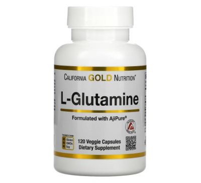 California Gold Nutrition, AjiPure, L-глютамін, 500 мг, 120 рослинних капсул