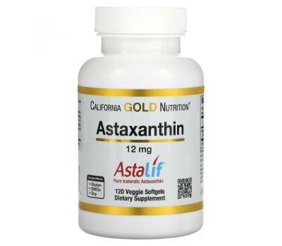 California Gold Nutrition, AstaLif, чистий ісландський астаксантин, 12 мг, 120 вегетаріанських капсул