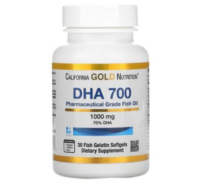 California Gold Nutrition, ДГК 700, риб’ячий жир фармацевтичного класу, 1000 мг, 30 капсул із риб’ячого желатину