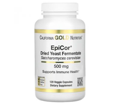 California Gold Nutrition, EpiCor, сухий дріжджовий ферментат, 500 мг, 120 вегетаріанських капсул