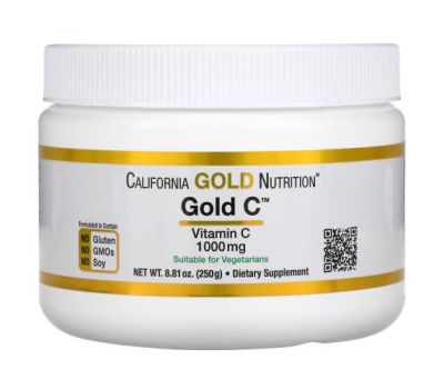 California Gold Nutrition, Gold C, вітамін С у вигляді порошку, 1000 мг, 250 г (8,81 унції)