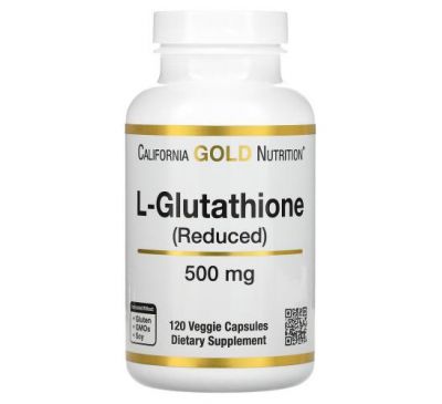 California Gold Nutrition, L-глутатіон, відновлений, 500 мг, 120 вегетаріанських капсул