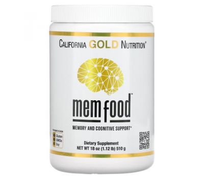 California Gold Nutrition, MEM Food, для поддержки памяти и когнитивных функций, 510 г (18 унций)