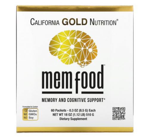 California Gold Nutrition, MEM Food, підтримка пам’яті й когнітивних функцій, 60 пакетиків по 8,5 г (0,3 унції)
