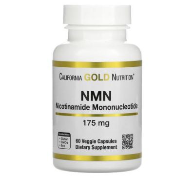 California Gold Nutrition, NMN, нікотинамід мононуклеотид, 175 мг, 60 рослинних капсул