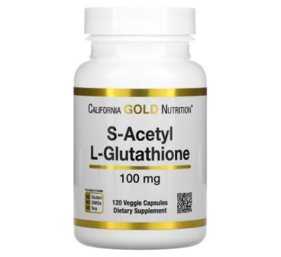 California Gold Nutrition, S-ацетил L-глутатіон, 100 мг, 120 рослинних капсул