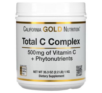 California Gold Nutrition, Total C Complex, комплекс вітаміну C й фітонутрієнтів, 500 мг, 1 кг (2,2 фунта)