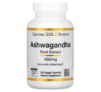 California Gold Nutrition, ашваганда, 450 мг, 180 веганських капсул