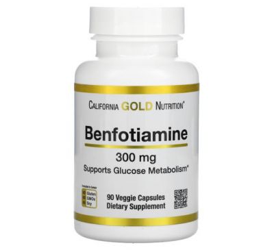 California Gold Nutrition, бенфотіамін, 300 мг, 90 рослинних капсул