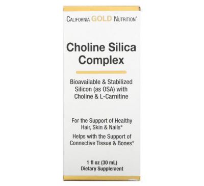 California Gold Nutrition, холіновий і кремнієвий комплекс, біодоступний колаген для підтримки волосся, шкіри та нігтів, 30 мл (1 рідк. унція)