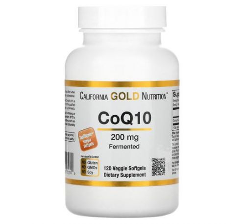 California Gold Nutrition, коензим Q10, 200 мг, 120 рослинних капсул