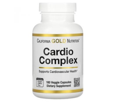 California Gold Nutrition, комплекс для здоров'я серця, 180 вегетаріанських капсул