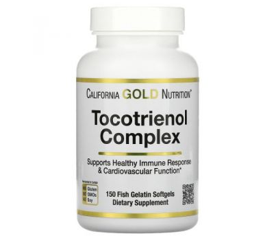 California Gold Nutrition, комплекс токотриєнолів, вітамін Е та змішані токотриєноли, 150 капсул із риб’ячого желатину