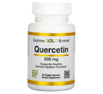 California Gold Nutrition, кверцетин, 500 мг, 30 рослинних капсул