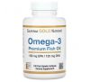 California Gold Nutrition, омега-3, риб’ячий жир преміальної якості, 180 мг ЕПК / 120 мг ДГК, 100 капсул із риб’ячого желатину