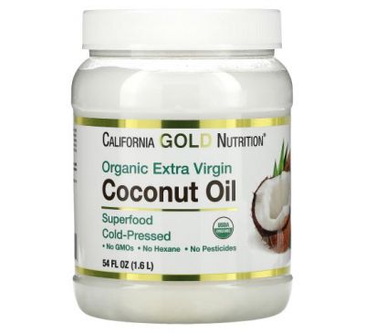 California Gold Nutrition, органічна кокосова олія першого холодного віджиму, 1,6 л (54 рідк. унції)