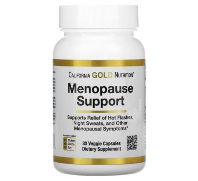 California Gold Nutrition, засіб для підтримки під час менопаузи, 30 вегетаріанських капсул