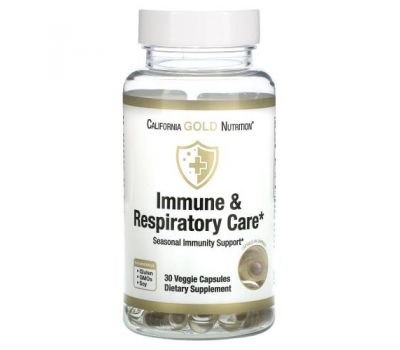 California Gold Nutrition, засіб для зміцнення імунітету й дихальної системи, 30 рослинних капсул