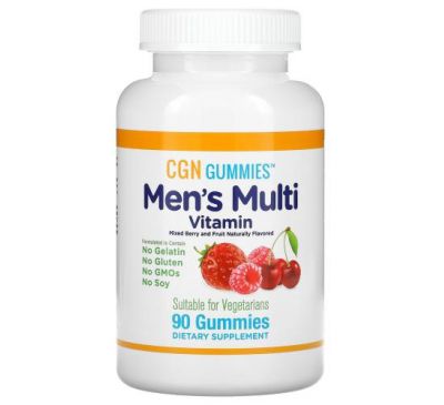 California Gold Nutrition, жувальні мультивітаміни для чоловіків, без желатину та глютену, зі смаком фруктово-ягідного асорті, 90 жувальних таблеток