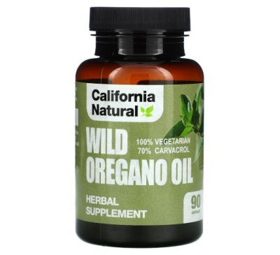 California Natural, масло дикого орегано, 90 вегетарианских капсул