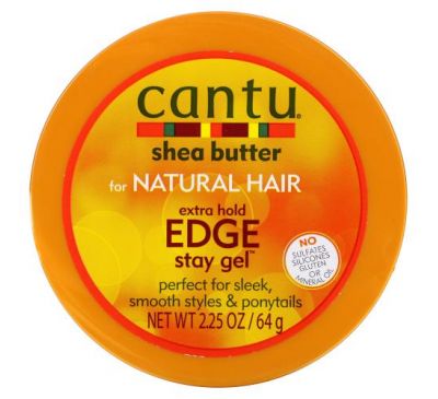 Cantu, масло ши для натурального волосся, гель Extra Hold Edge Stay, 64 г (2,25 унції)
