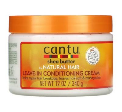 Cantu, масло ши для натурального волосся, незмивний кондиціонер, 340 г (12 унцій)